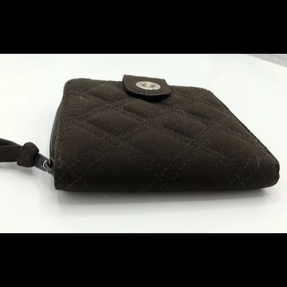 Vera Bradley Brown Microfiber Mini Zip Wallet - Picture 2 of 5